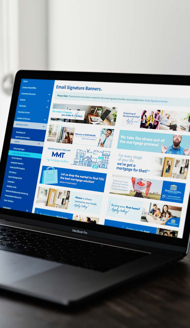 DLC marketing templates on a laptop